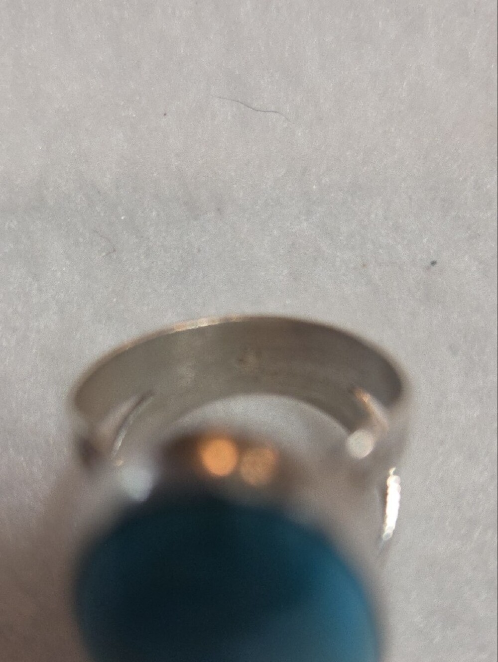 DRT Turquoise Oval Stone Sterling Silver Ring - Blue - Picture 4 of 5